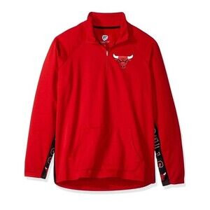 Chicago Bulls Hands High Adult Womens Size Small MVP Quarter Zip Pullover Red